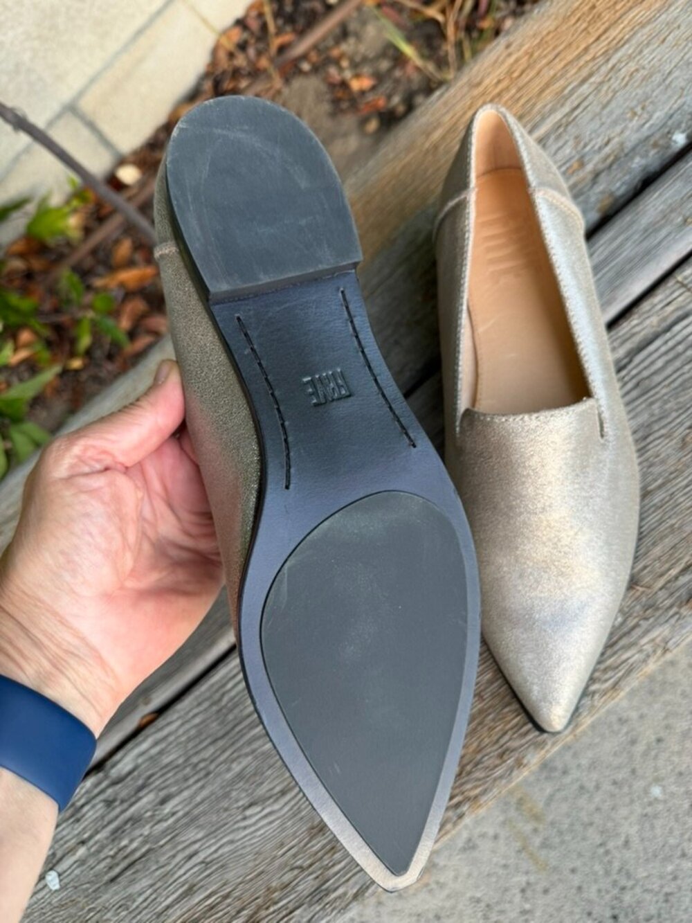 Frye Kenzie Venetian Loafers in Metallic Pewter - Size 8 NWOT - Picture 5 of 6